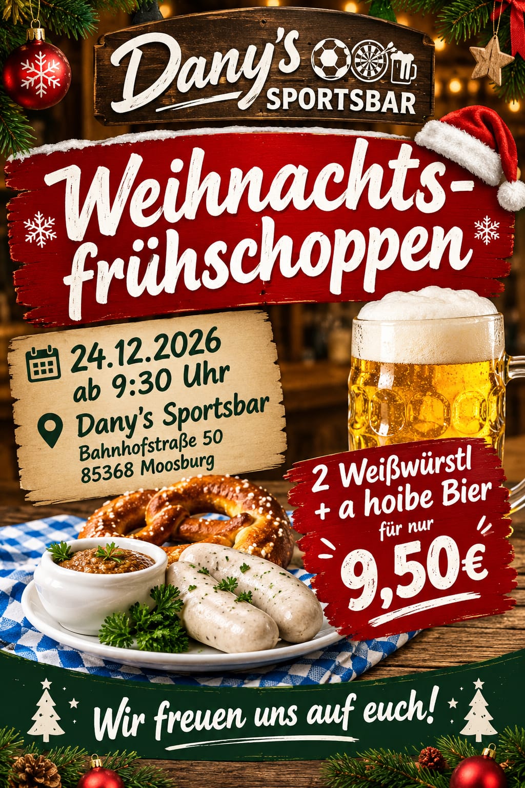 Weihnachtsfrühschoppen in Danys Sportsbar